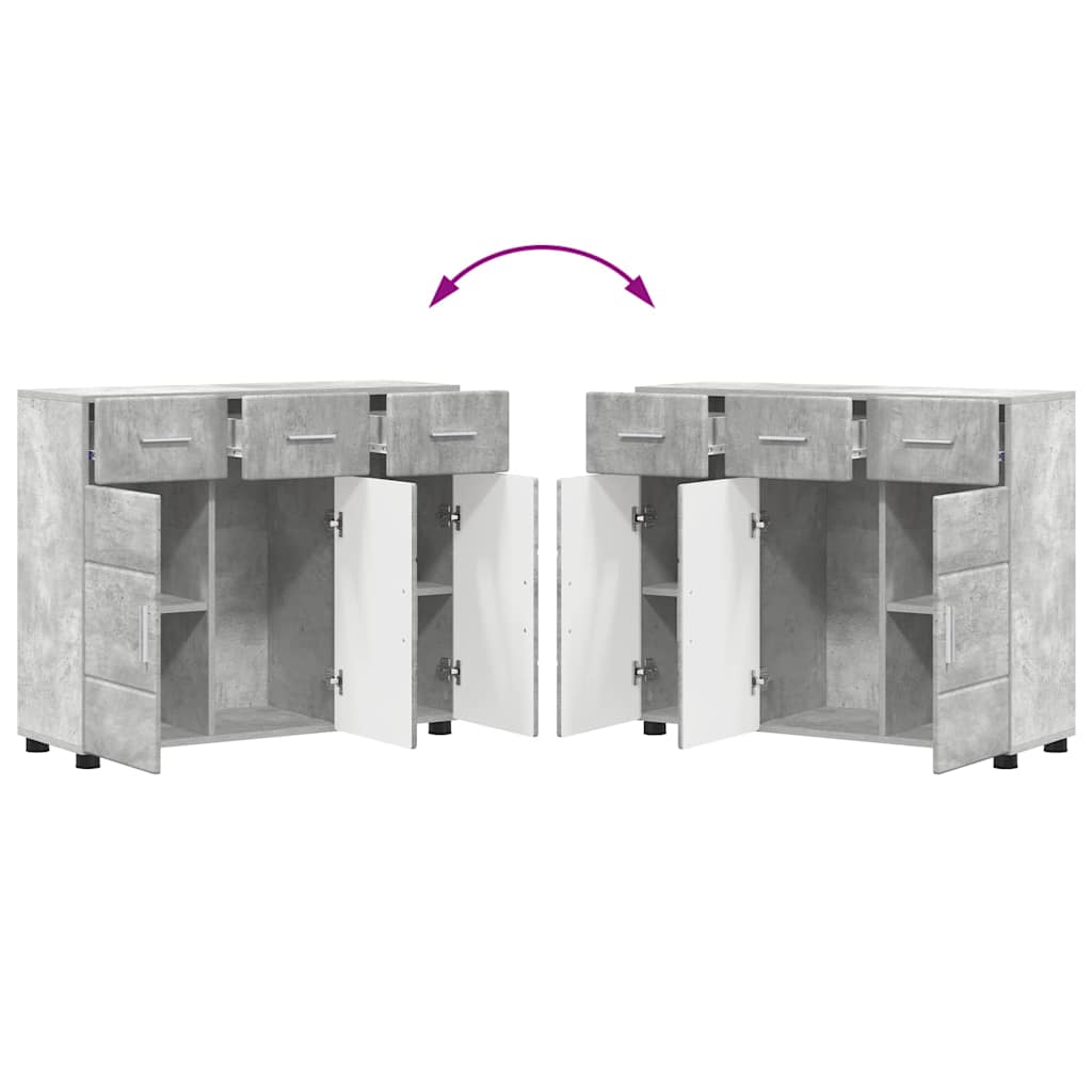 Sideboard FLORIN Beton Grå 88,5 x 30,5 x 73 cm Konstrueret træ