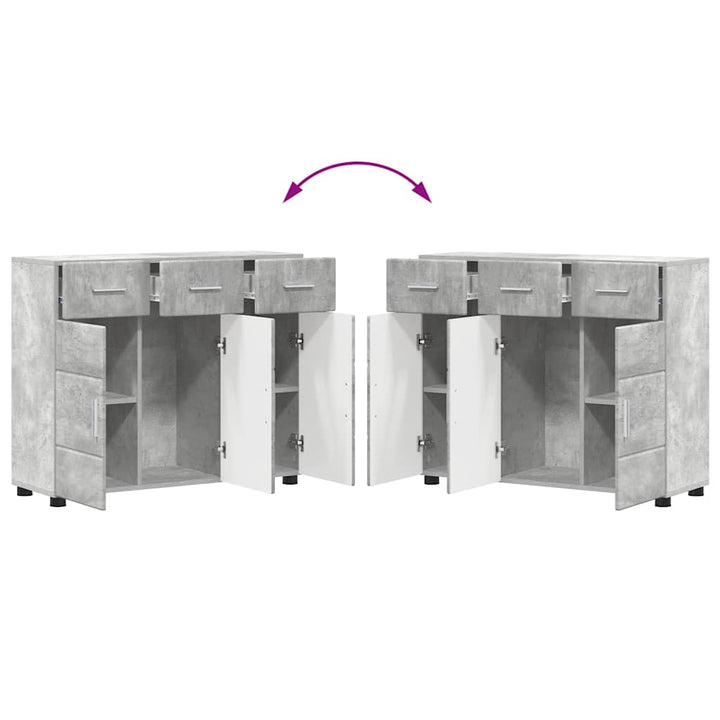 Sideboard FLORIN Beton Grå 88,5 x 30,5 x 73 cm Konstrueret træ