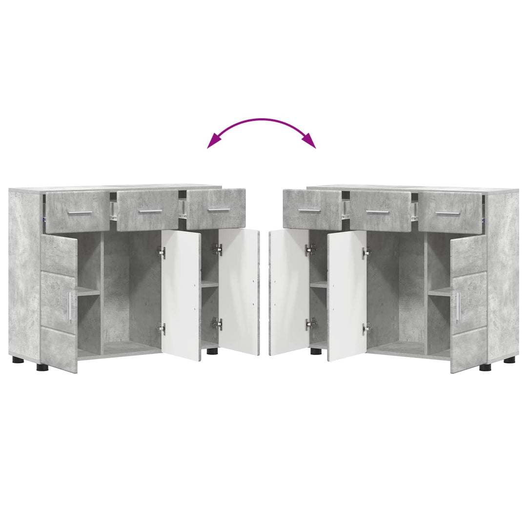 Sideboard FLORIN 88,5 x 30,5 x 73 cm Beton Grå Konstrueret træ