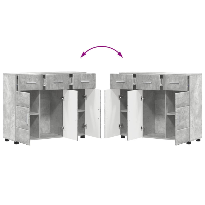 Sideboard FLORIN 88,5 x 30,5 x 73 cm Beton Grå Konstrueret træ