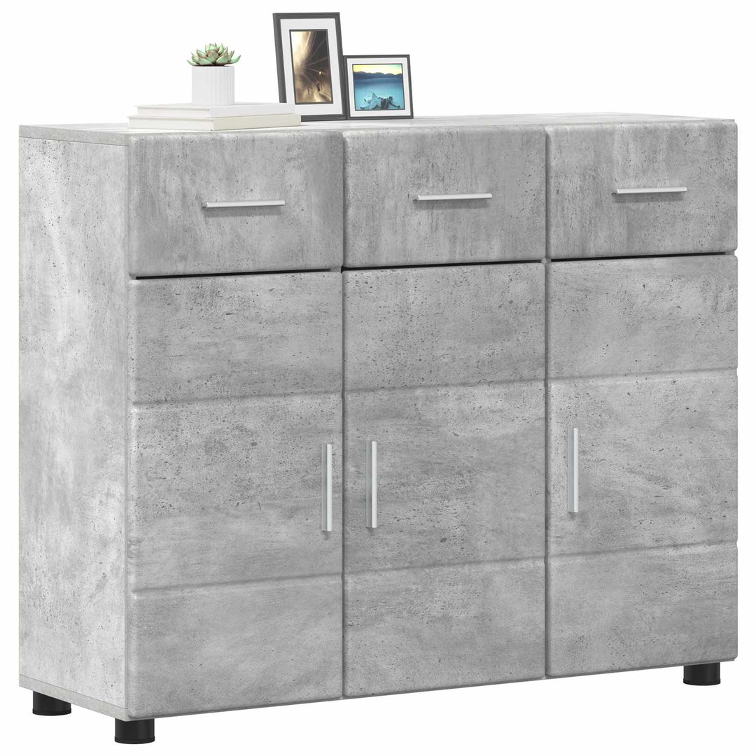 Sideboard FLORIN 88,5 x 30,5 x 73 cm Beton Grå Konstrueret træ