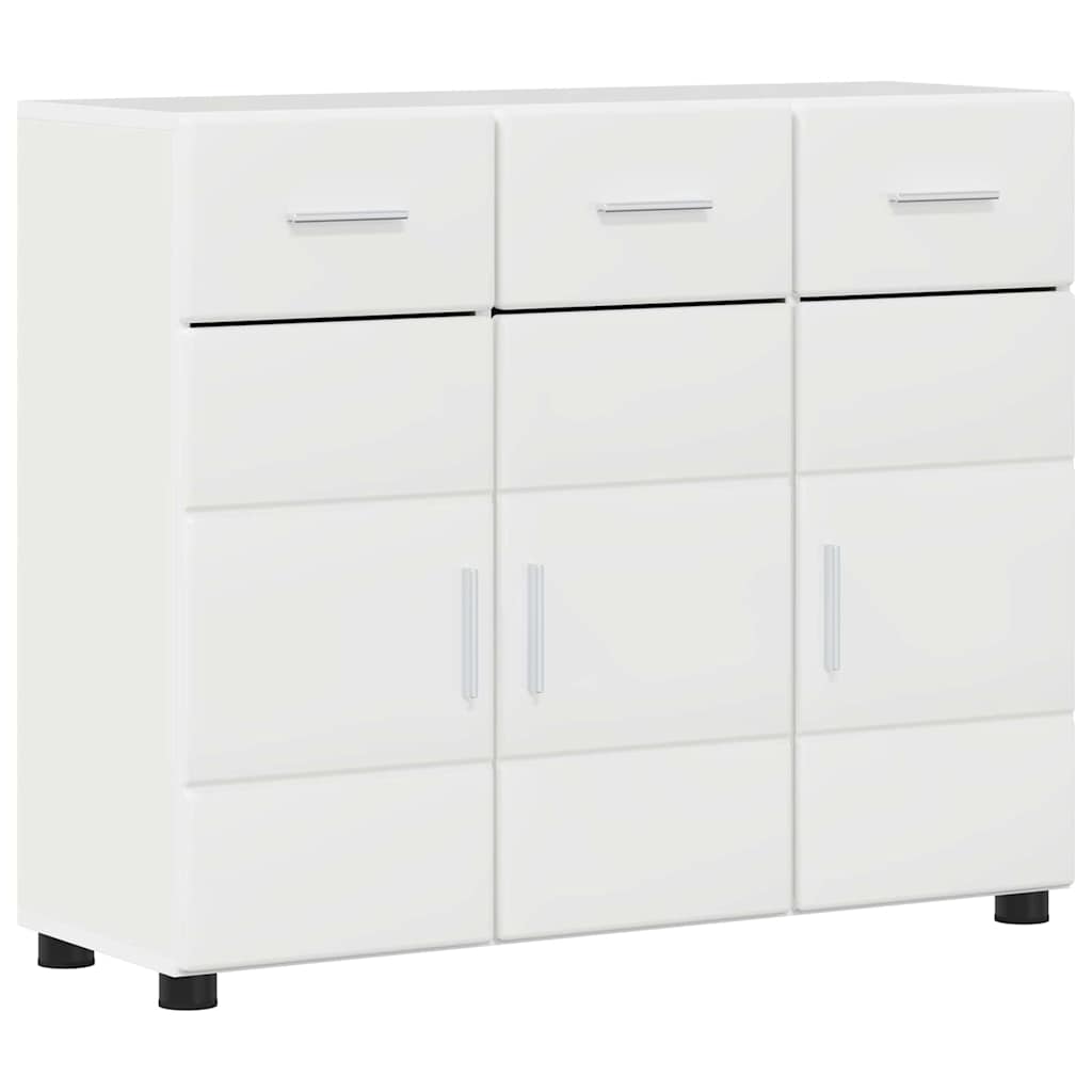 Sideboard med hylde FLORIN Høj gloss hvid 88,5 x 30,5 x 73 cm