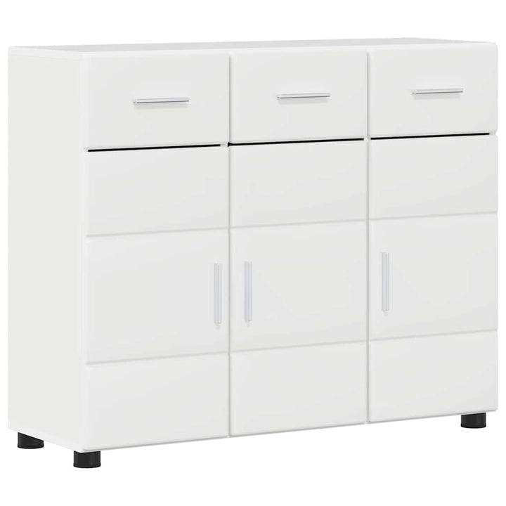 Sideboard med hylde FLORIN Høj gloss hvid 88,5 x 30,5 x 73 cm
