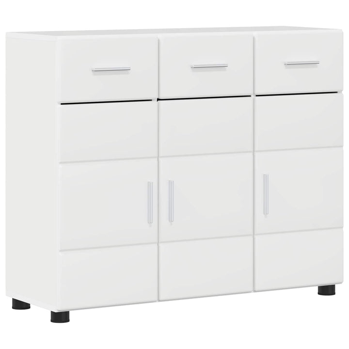 Sideboard FLORIN 88,5 x 30,5 x 73 cm Høj gloss hvid