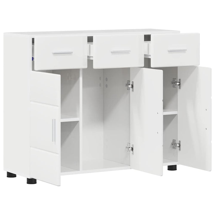 Sideboard med hylde FLORIN Høj gloss hvid 88,5 x 30,5 x 73 cm
