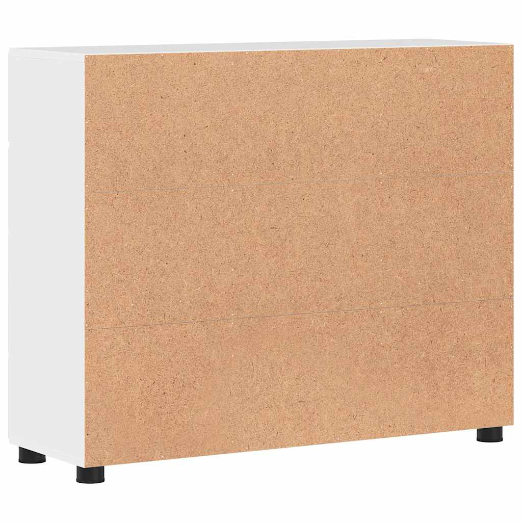 Sideboard med hylde FLORIN Høj gloss hvid 88,5 x 30,5 x 73 cm