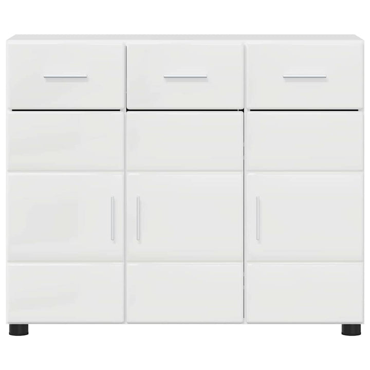 Sideboard med hylde FLORIN Høj gloss hvid 88,5 x 30,5 x 73 cm