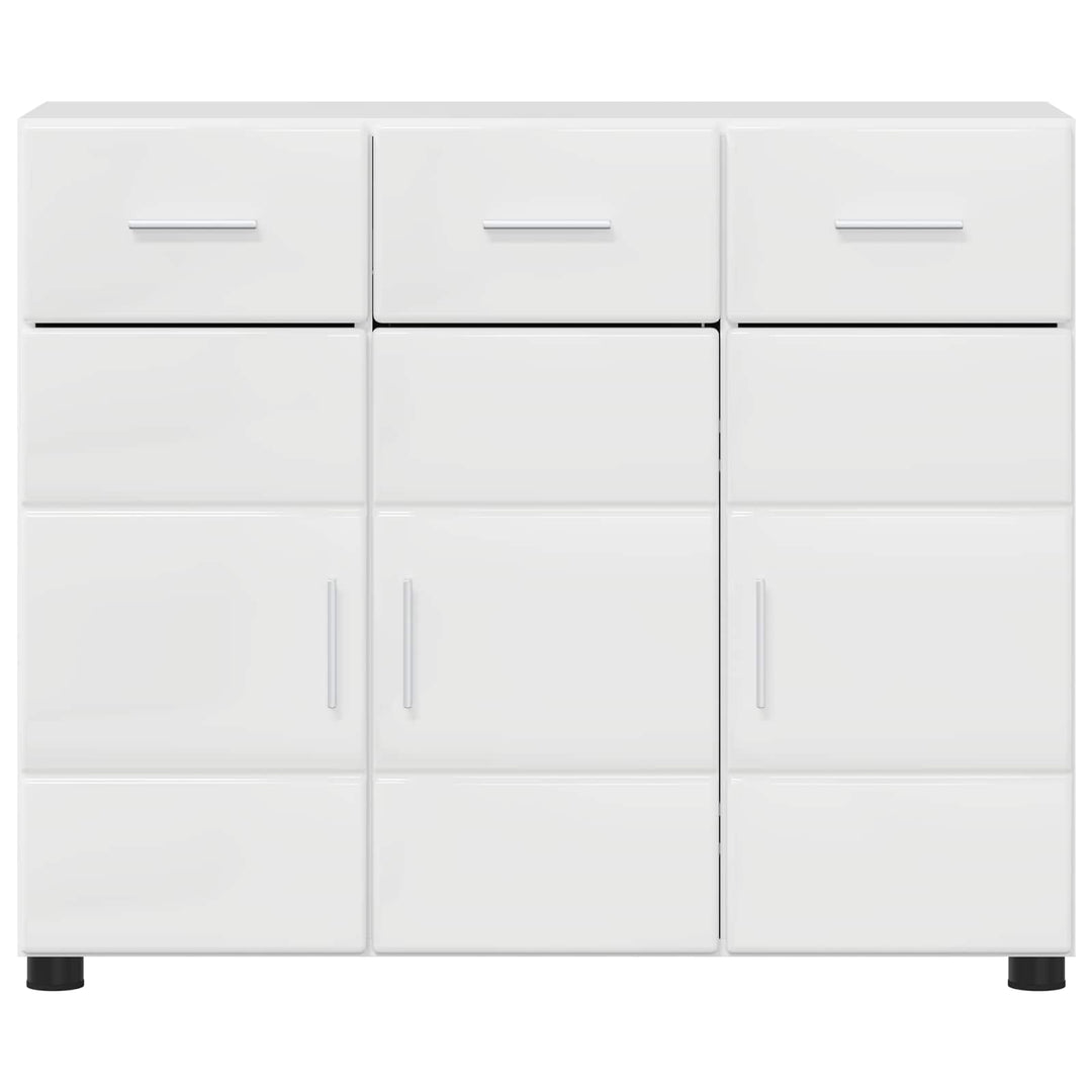 Sideboard FLORIN 88,5 x 30,5 x 73 cm Høj gloss hvid