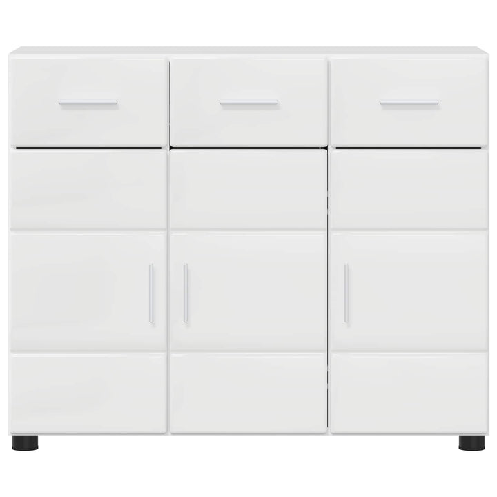 Sideboard FLORIN 88,5 x 30,5 x 73 cm Høj gloss hvid
