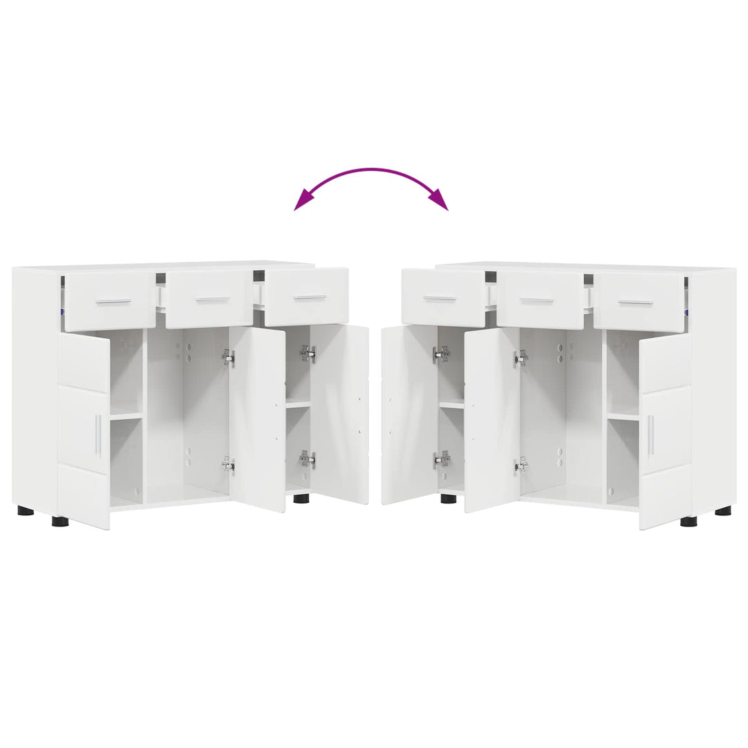 Sideboard FLORIN 88,5 x 30,5 x 73 cm Høj gloss hvid
