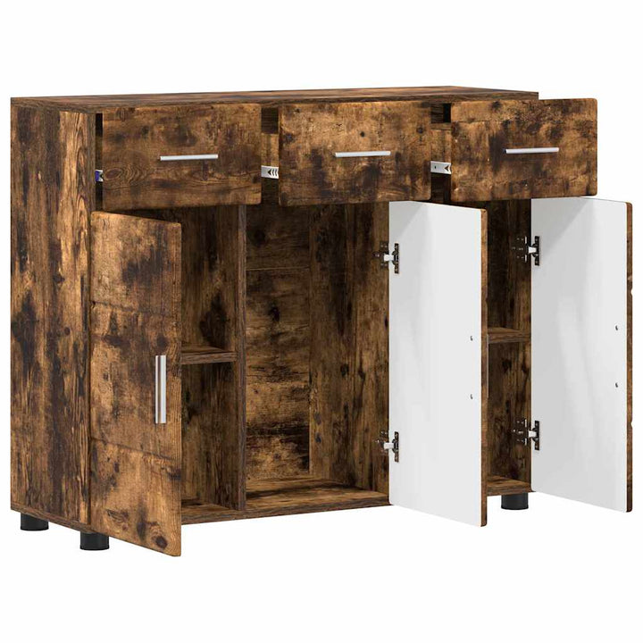 Sideboard FLORIN Røget eg 88,5 x 30,5 x 73 cm Konstrueret træ