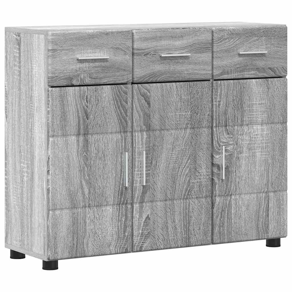 Sideboard FLORIN Grå Sonoma 88,5 x 30,5 x 73 cm Konstrueret træ