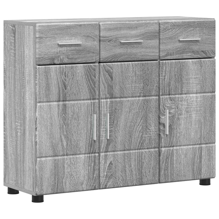Sideboard FLORIN Grå Sonoma 88,5 x 30,5 x 73 cm Konstrueret træ