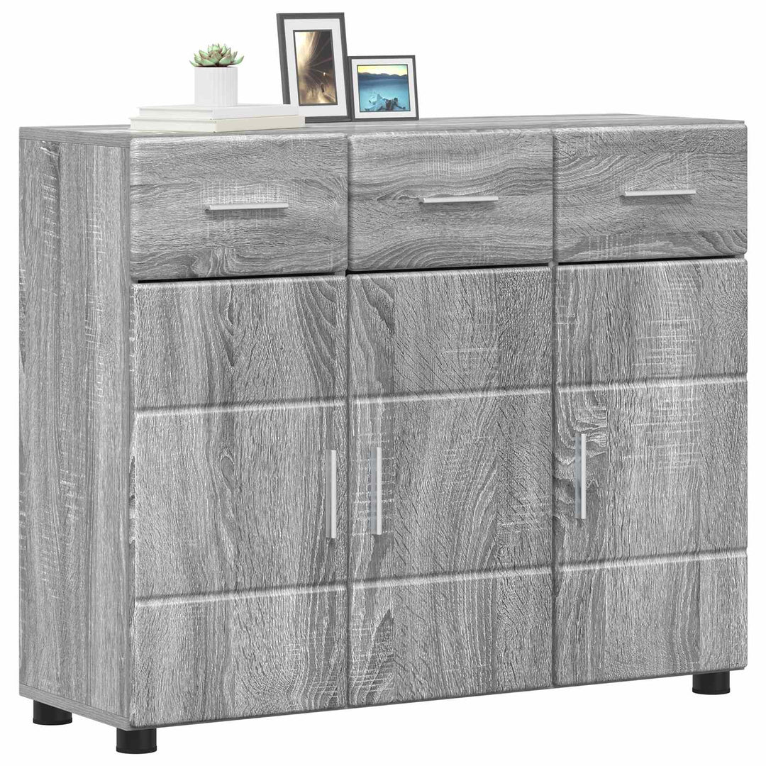 Sideboard FLORIN Grå Sonoma 88,5 x 30,5 x 73 cm Konstrueret træ