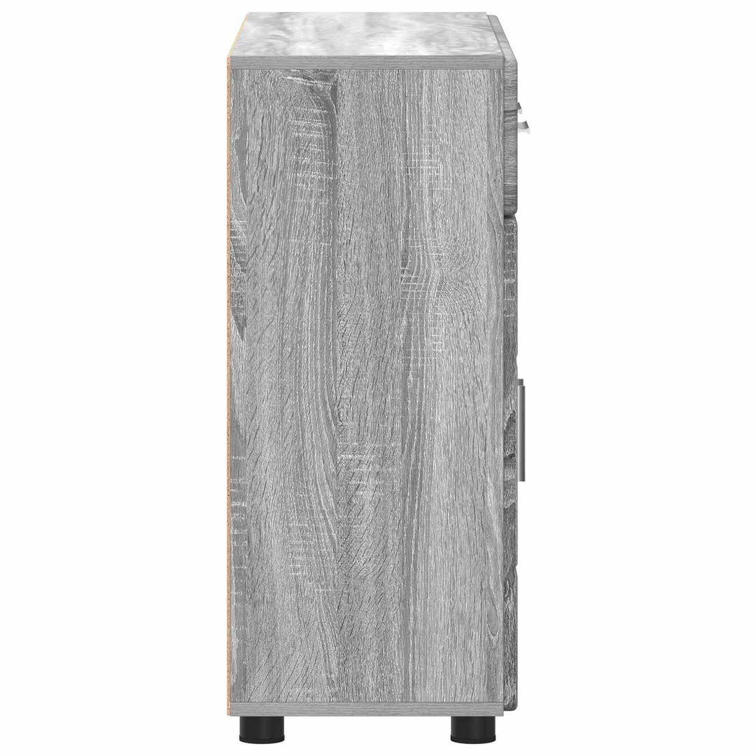 Sideboard FLORIN Grå Sonoma 88,5 x 30,5 x 73 cm Konstrueret træ