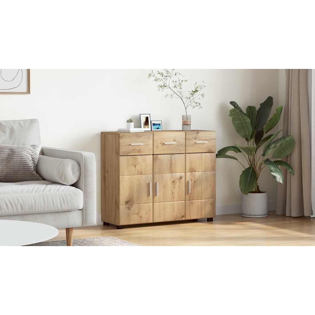 Sideboard med hylde FLORIN Artisan Egetræ 88,5 x 30,5 x 73 cm
