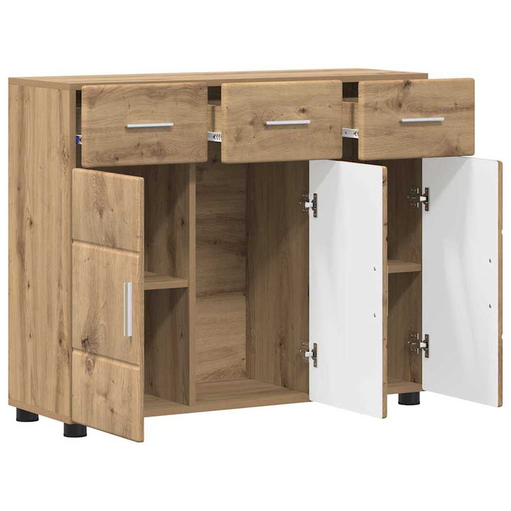 Sideboard med hylde FLORIN Artisan Egetræ 88,5 x 30,5 x 73 cm