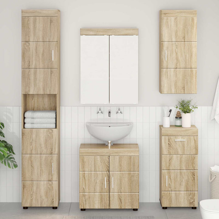 Badeværelsesvægskab med hylde TULUM Sonoma eg 37 x 24,5 x 86 cm