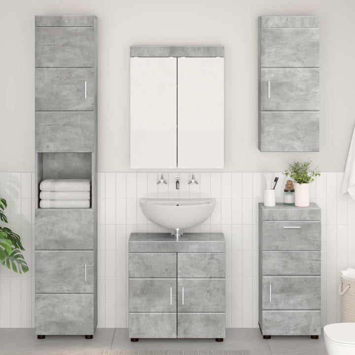 Badeværelsesvægskab med hylde TULUM Beton Grå 37 x 24,5 x 86 cm