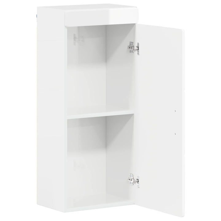 Badeværelsesvægskab TULUM Høj gloss hvid 37 x 24,5 x 86 cm