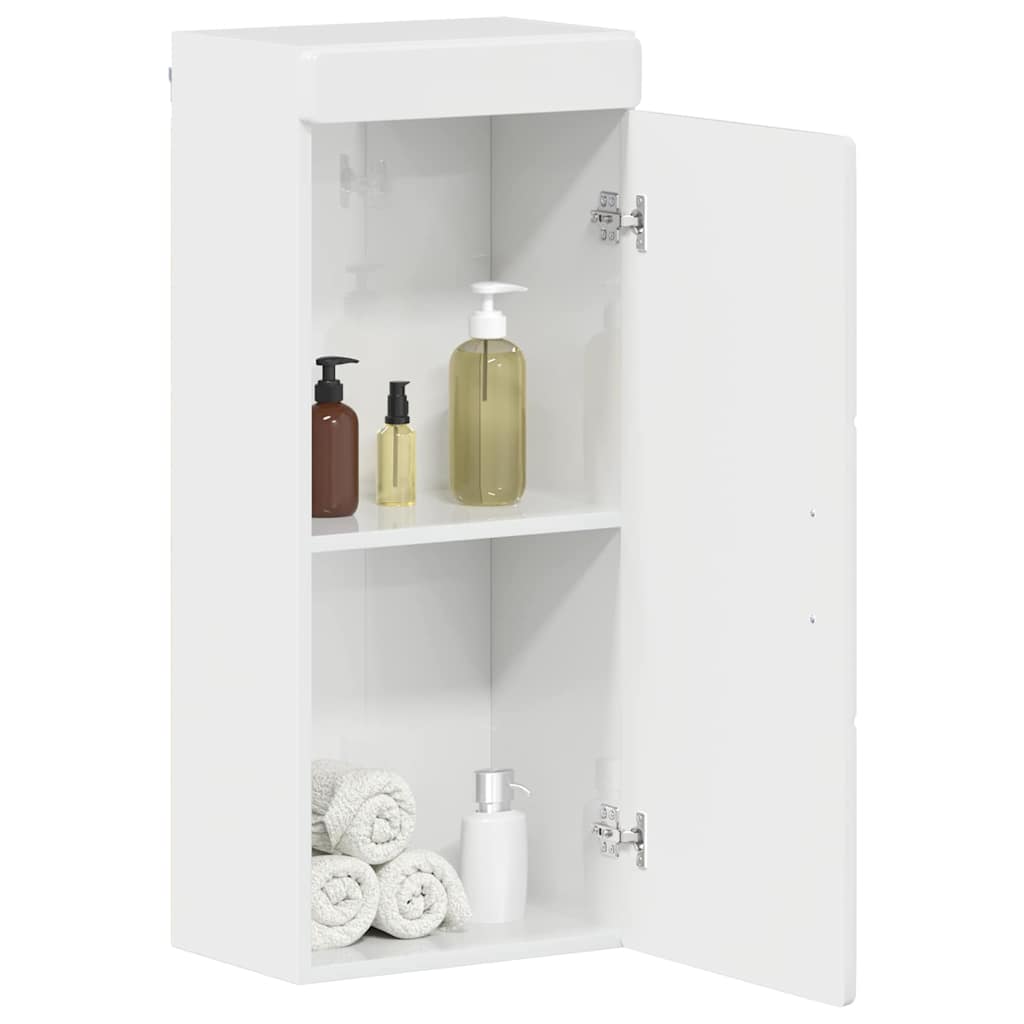 Badeværelsesvægskab TULUM Høj gloss hvid 37 x 24,5 x 86 cm