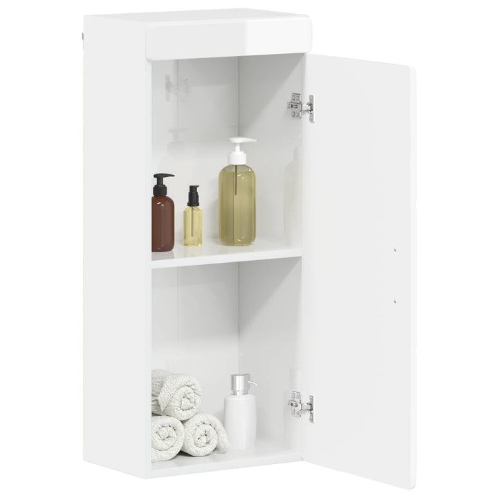 Badeværelsesvægskab TULUM Høj gloss hvid 37 x 24,5 x 86 cm