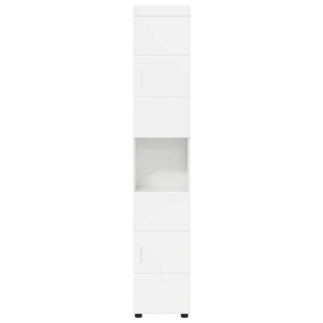 Badeværelsesskabsæt TULUM Høj gloss hvid 37 x 31,5 x 203 cm