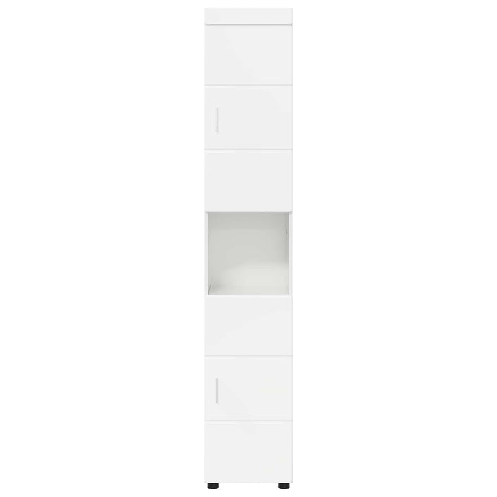 Badeværelsesskabsæt TULUM Høj gloss hvid 37 x 31,5 x 203 cm