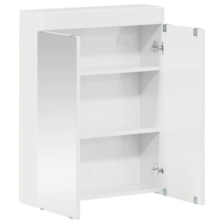 Badeværelsesspejlskab TULUM Høj gloss hvid 60 x 16,5 x 78 cm