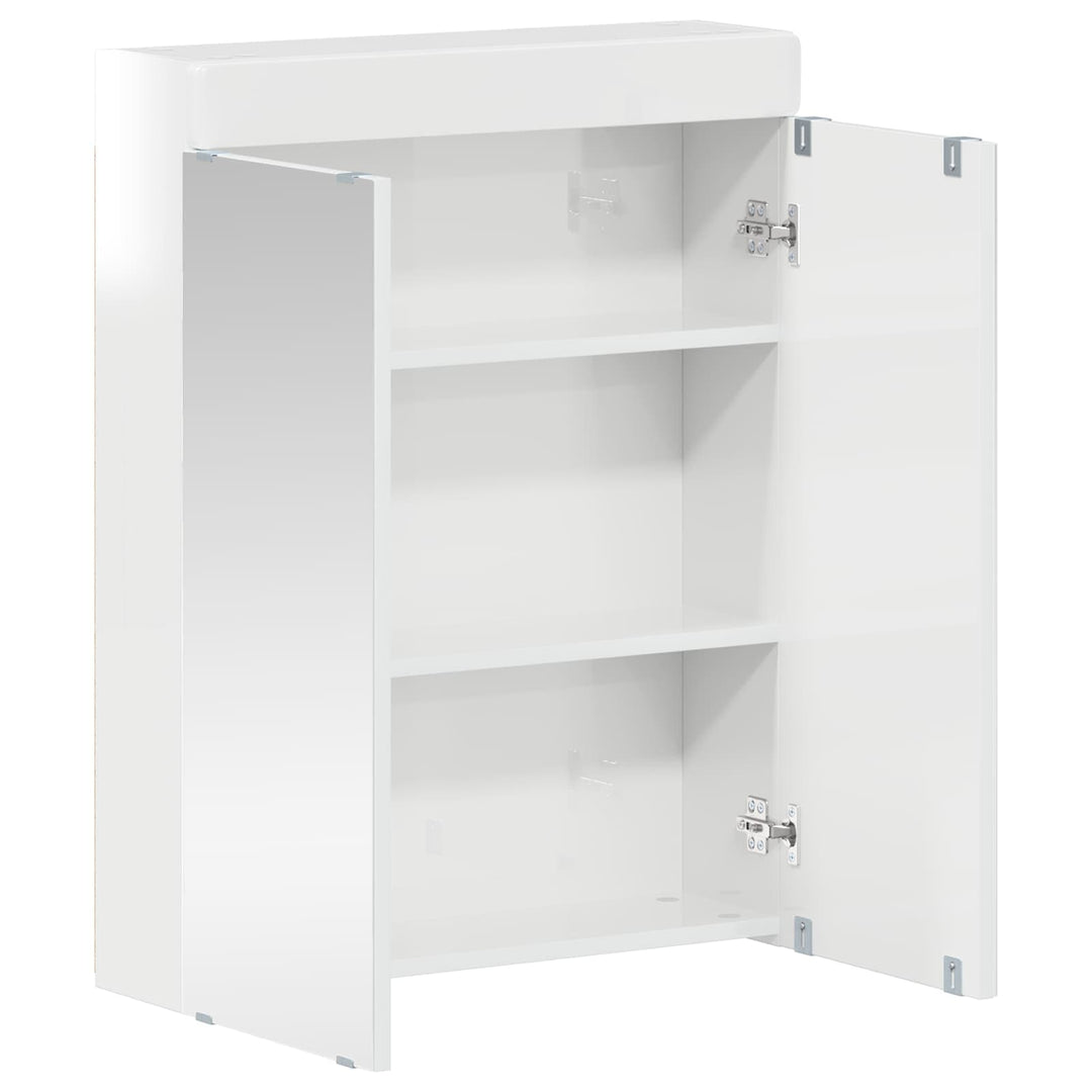 Badeværelsesspejlskab TULUM Høj gloss hvid 60 x 16,5 x 78 cm