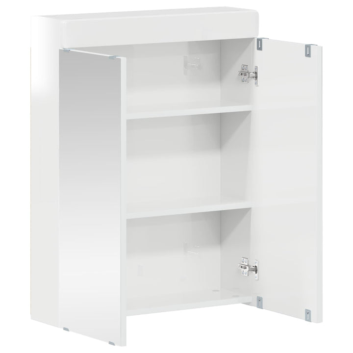 Badeværelsesspejlskab TULUM Høj gloss hvid 60 x 16,5 x 78 cm