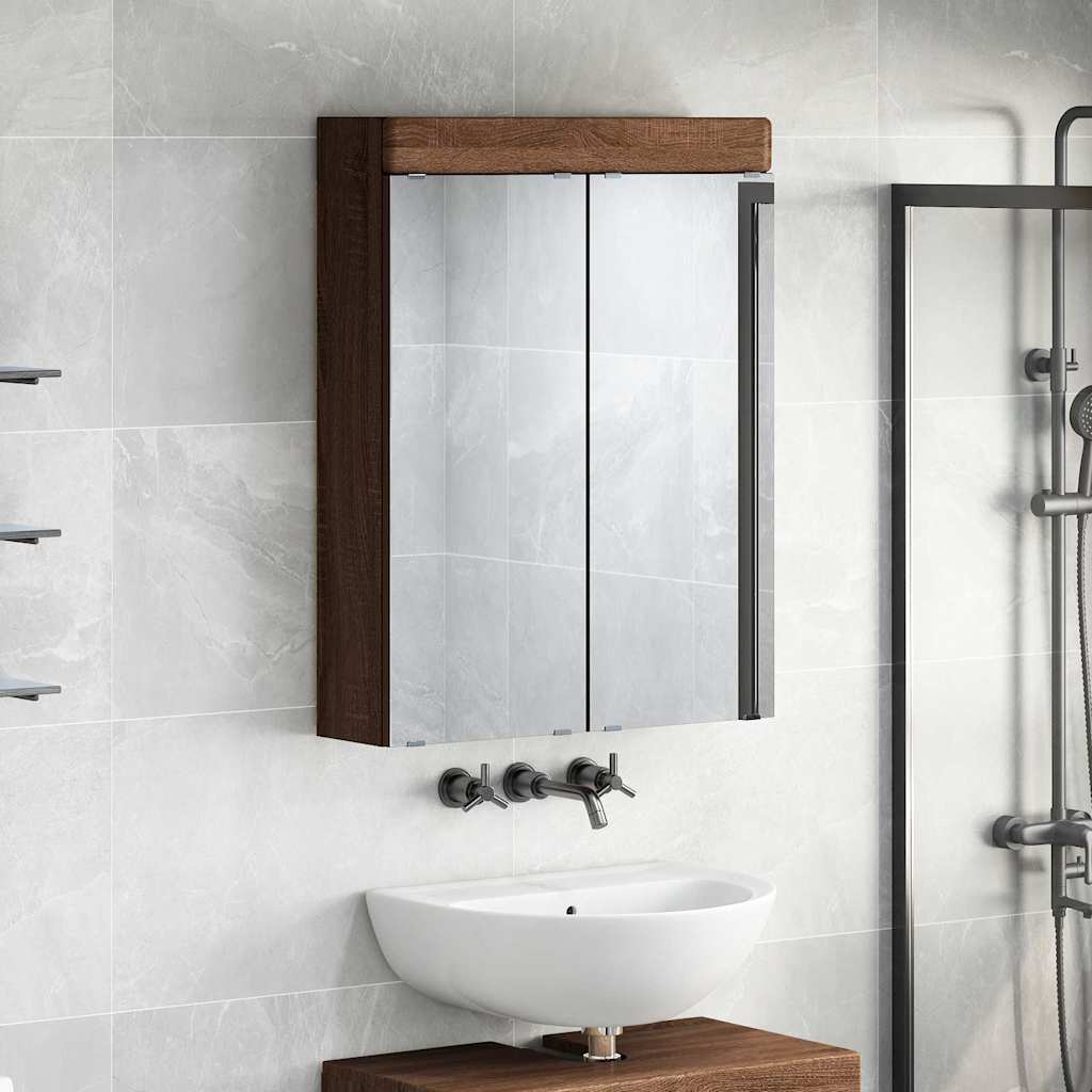 Badeværelsesspejlskab TULUM Brun eg 60 x 16,5 x 78 cm