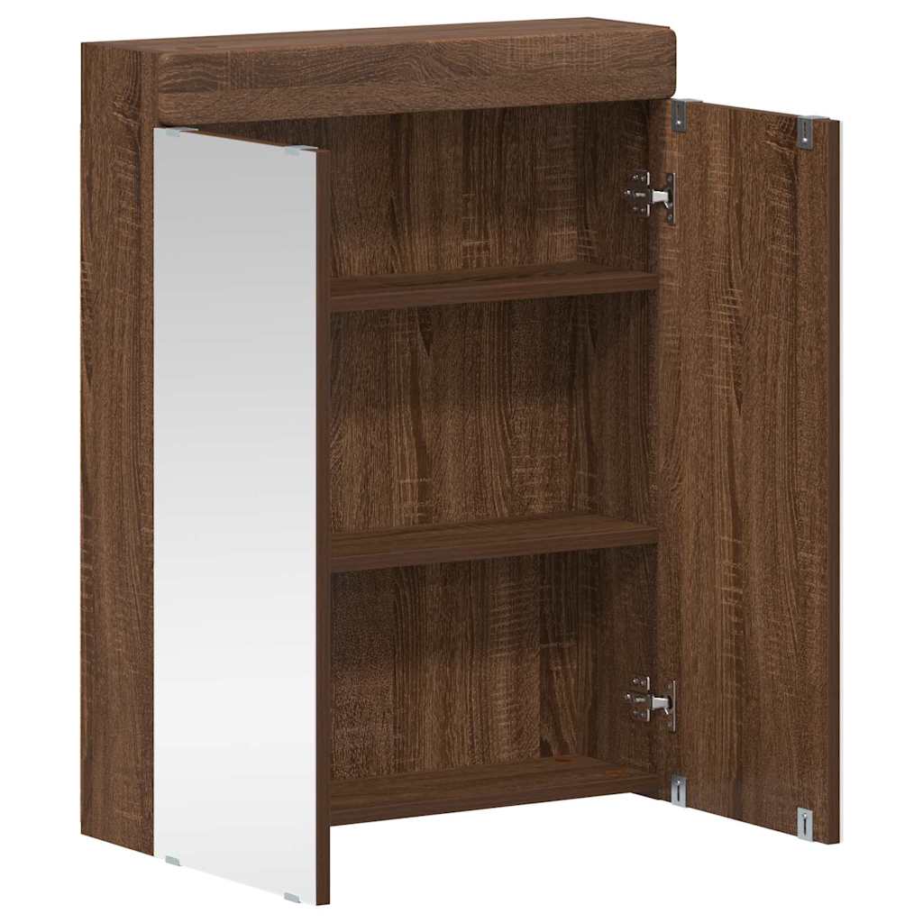 Badeværelsesspejlskab TULUM Brun eg 60 x 16,5 x 78 cm