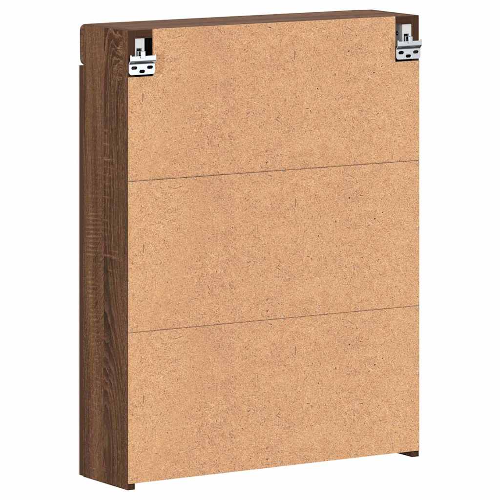 Badeværelsesspejlskab TULUM Brun eg 60 x 16,5 x 78 cm