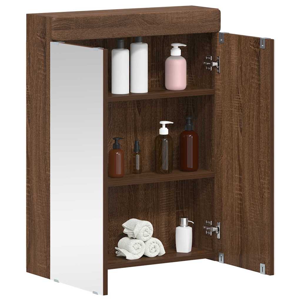 Badeværelsesspejlskab TULUM Brun eg 60 x 16,5 x 78 cm
