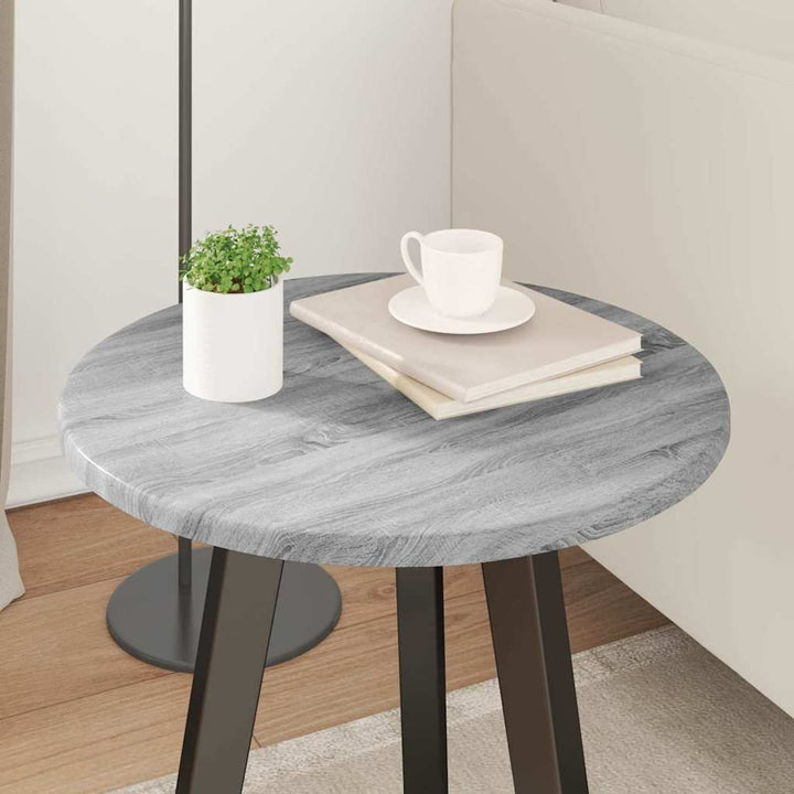 Bordplade Ø 40 x 1,5 cm Rund Konstrueret træ Grå Sonoma
