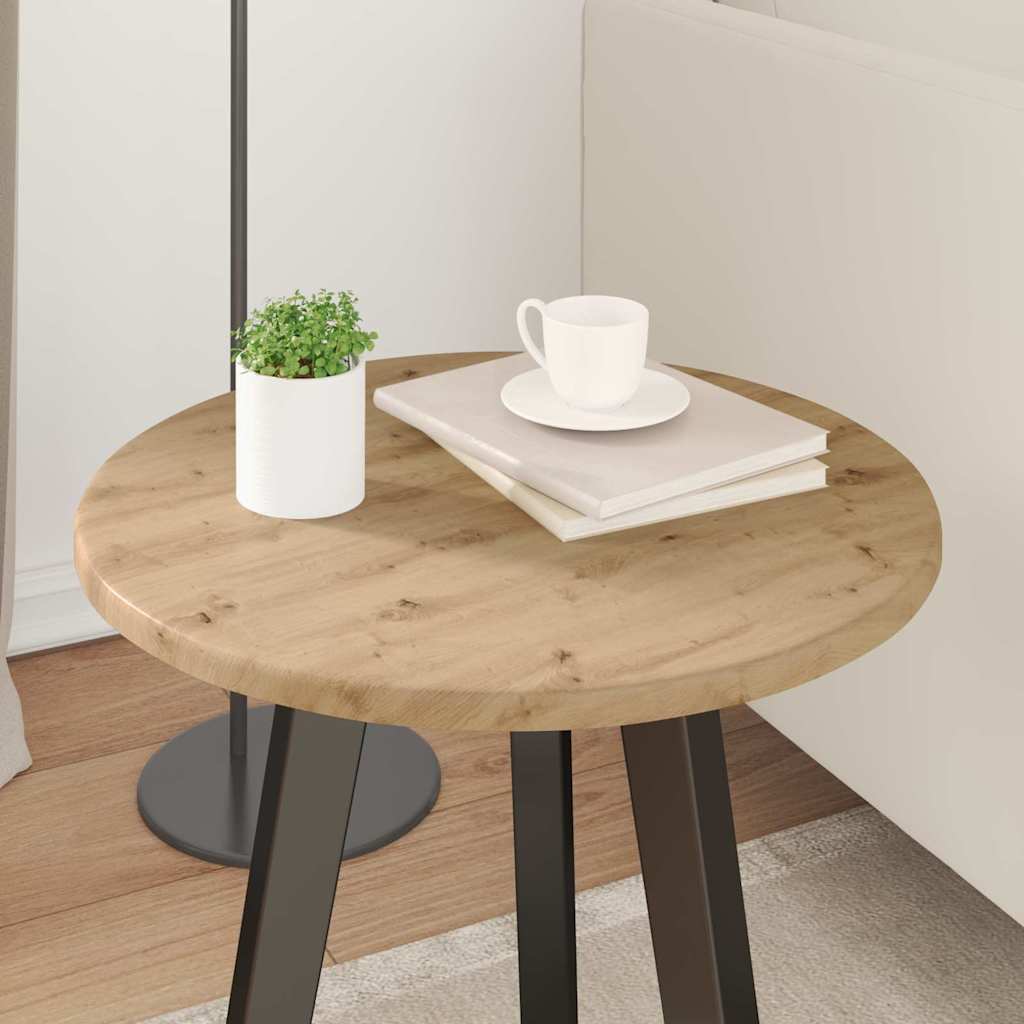 Bordplade Ø 40 x 1,5 cm Rund Konstrueret træ artisan eg