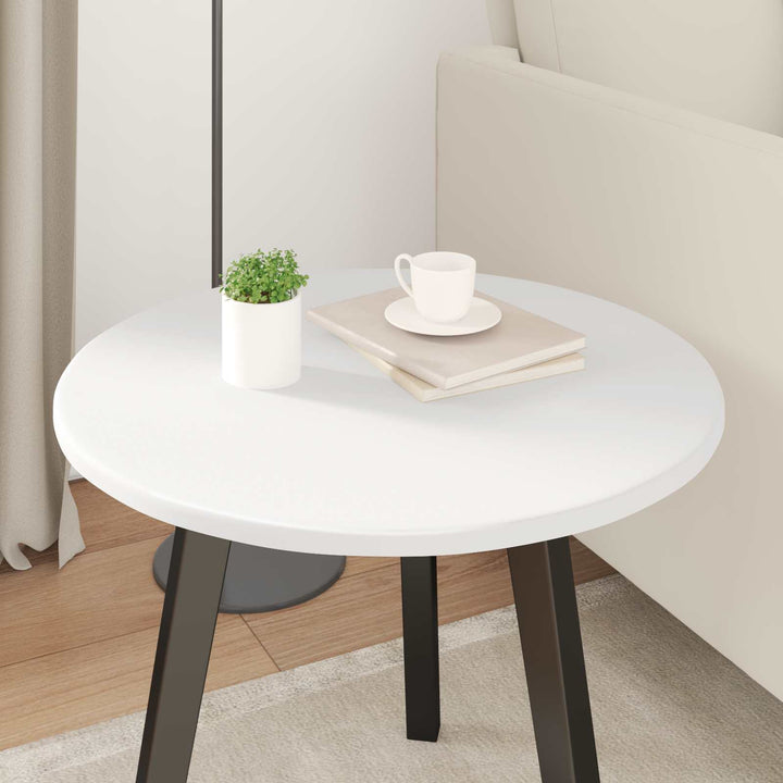 Bordplade Ø 50 x 1,5 cm Rund Konstrueret træ Hvid
