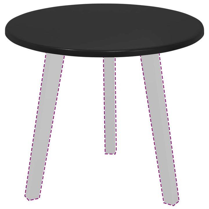 Bordplade Sort Ø 50 x 1,5 cm Konstrueret træ