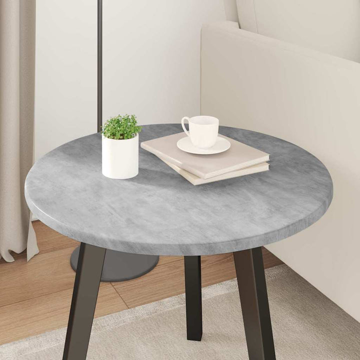 Bordplade Betongrå Ø 50 x 1,5 cm Konstrueret træ