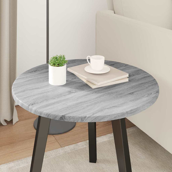 Bordplade Grå sonoma-eg Ø 50 x 1,5 cm Konstrueret træ