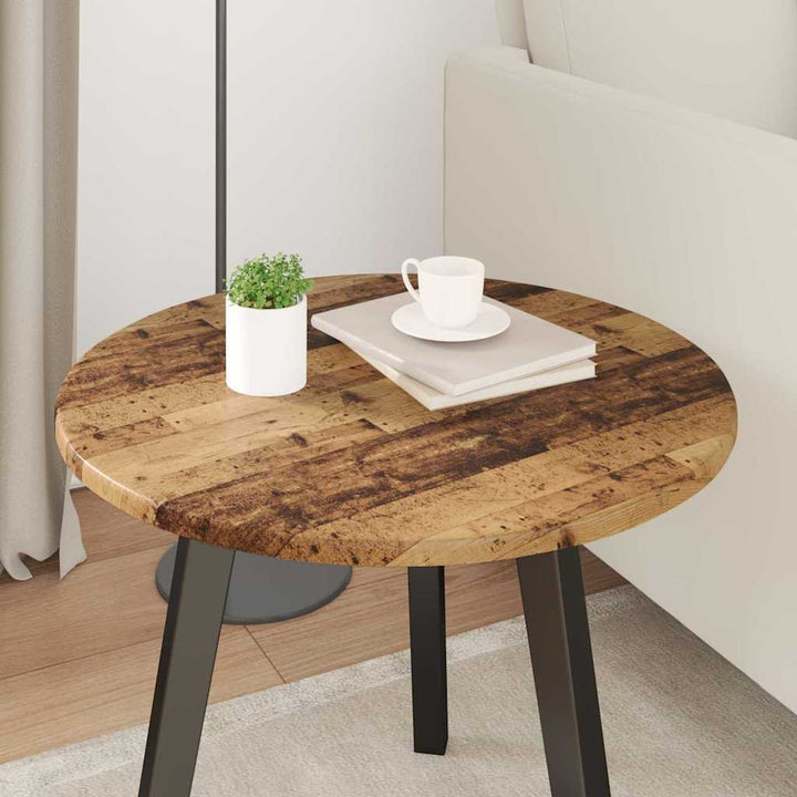 Bordplade Gammelt træ Ø 50 x 1,5 cm Konstrueret træ