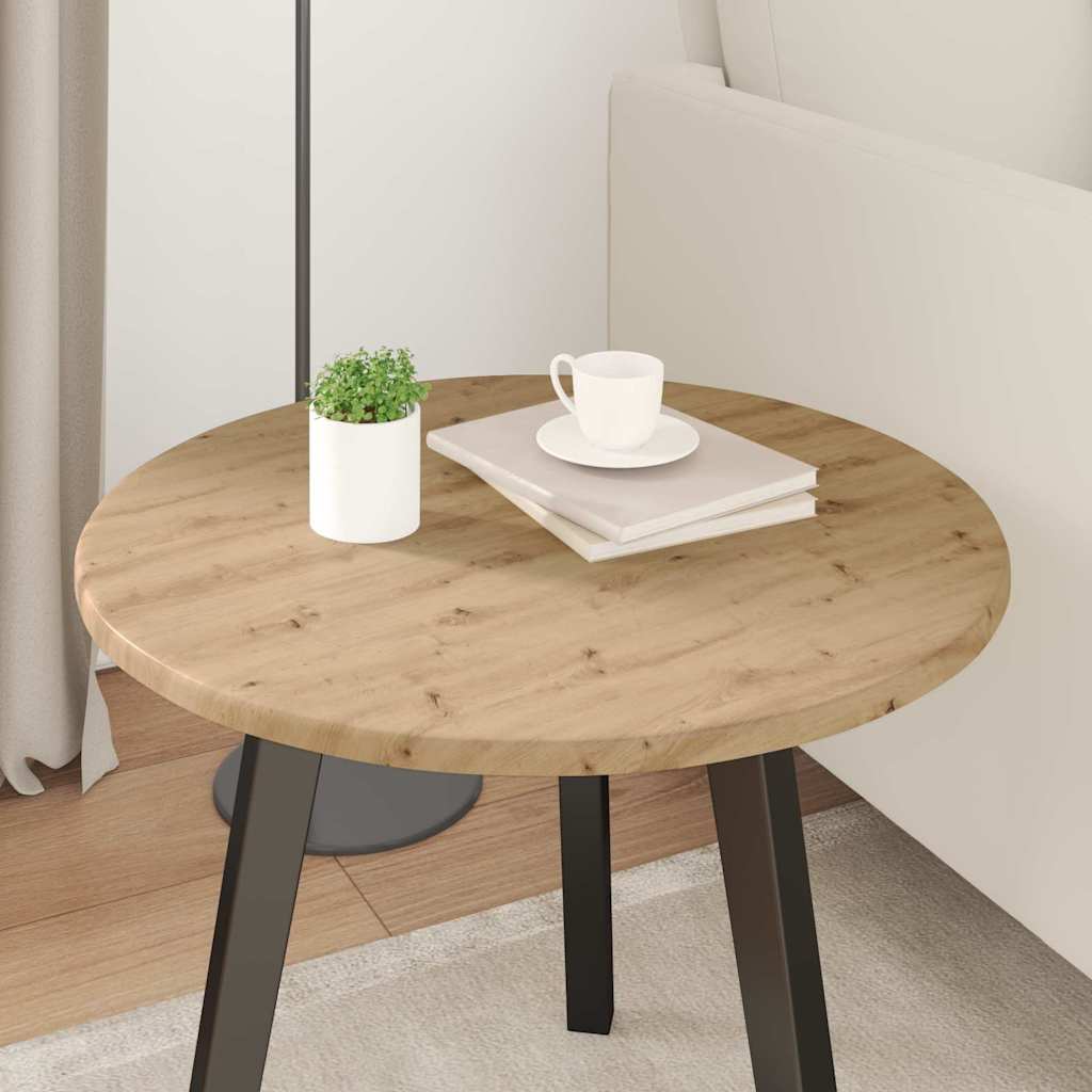 Bordplade Ø 50 x 1,5 cm Rund Konstrueret træ artisan eg