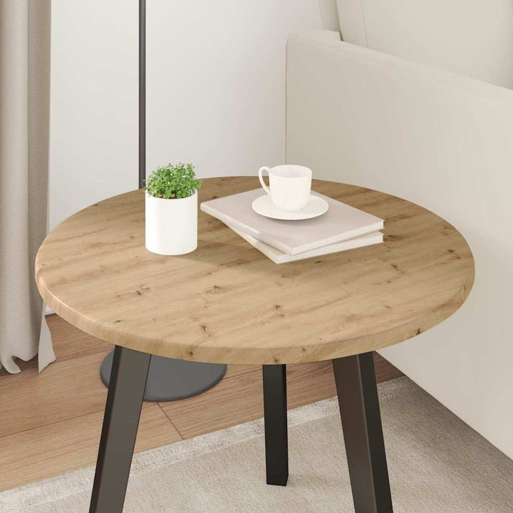 Bordplade Ø 50 x 1,5 cm Rund Konstrueret træ artisan eg