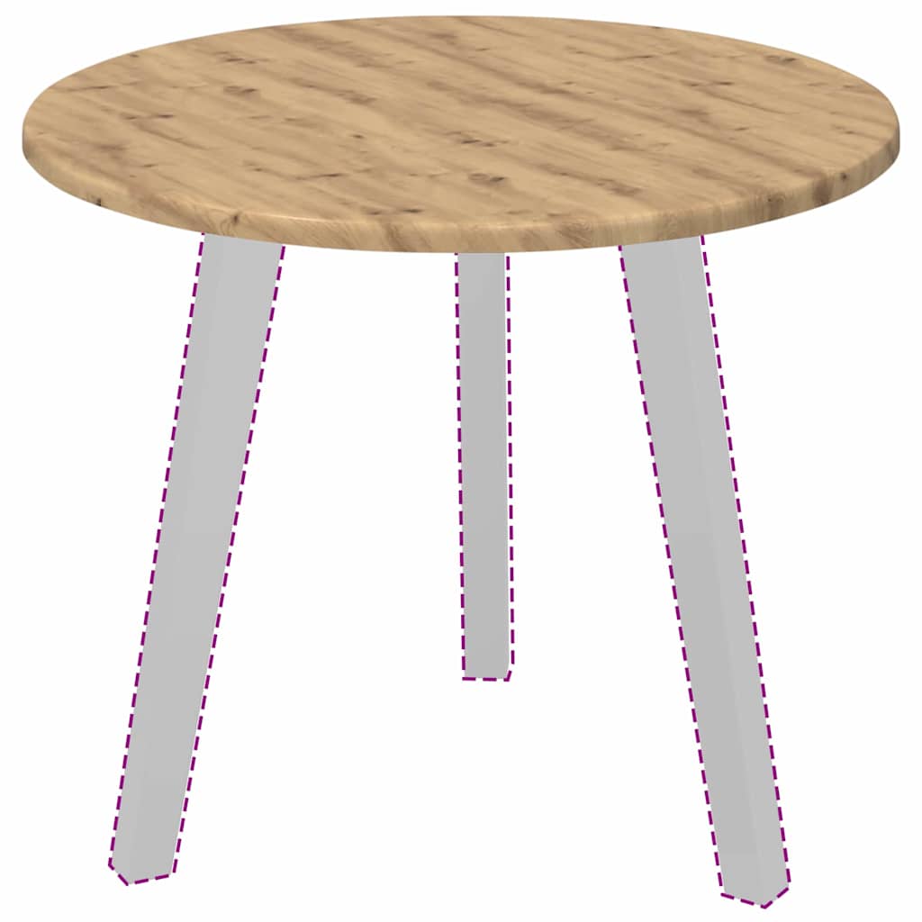 Bordplade Ø 50 x 1,5 cm Rund Konstrueret træ artisan eg