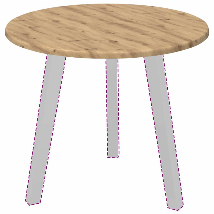 Bordplade Ø 50 x 1,5 cm Rund Konstrueret træ artisan eg