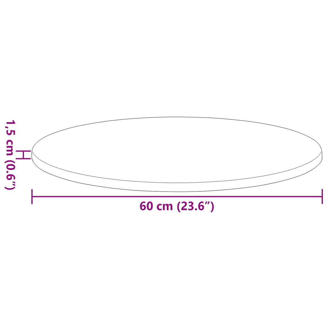 Bordplade Ø 60 x 1,5 cm Rund Konstrueret træ Hvid