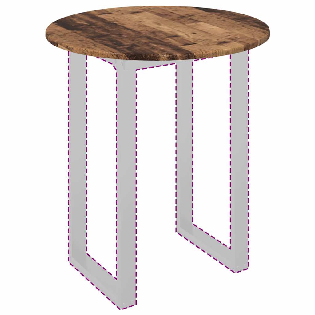 Bordplade Gammelt træ Ø 60 x 1,5 cm Konstrueret træ