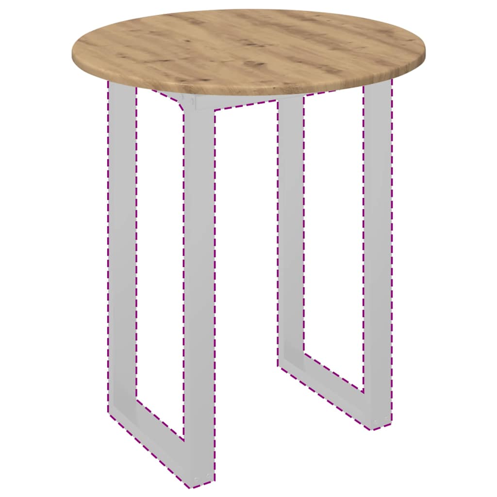 Bordplade artisan eg Ø 60 x 1,5 cm Konstrueret træ