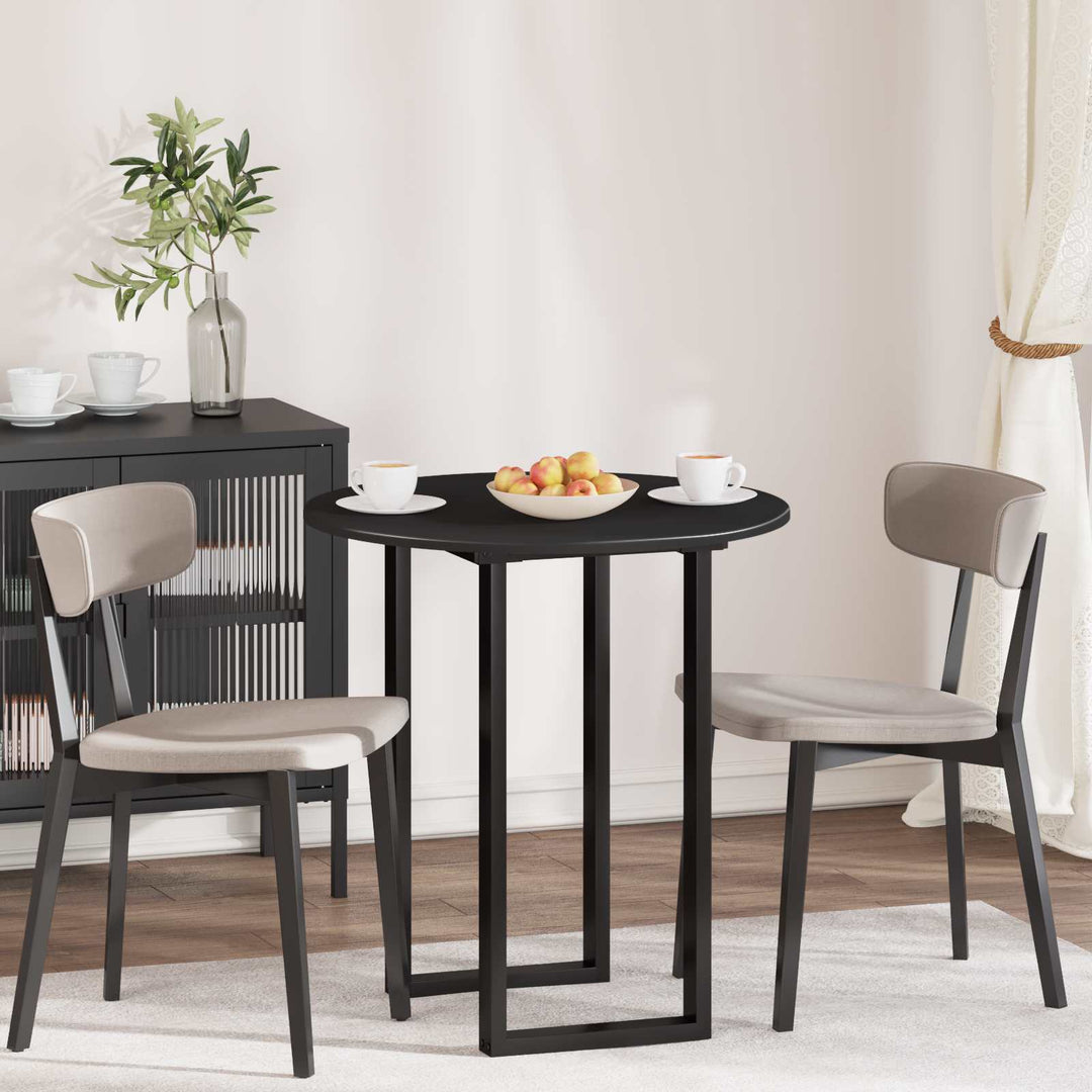 Bordplade Sort Ø 70 x 1,5 cm Konstrueret træ